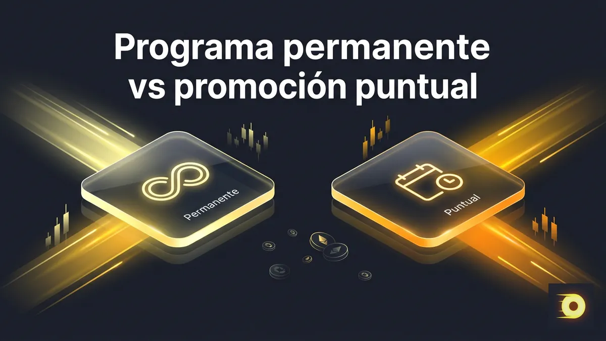 Comparación visual entre el programa permanente de Rewards y las promociones puntuales del blog de Rollbit