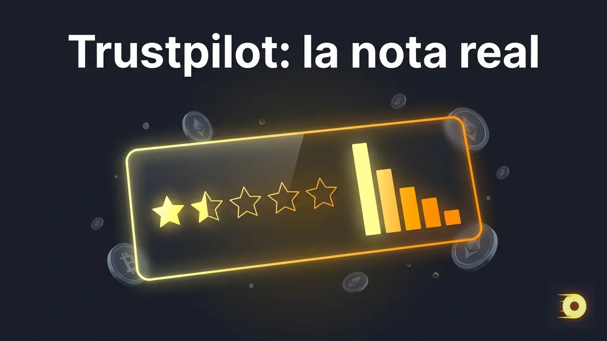 Panel de estrellas y gráfico de reputación que ilustra la nota de Trustpilot sobre Rollbit en Chile